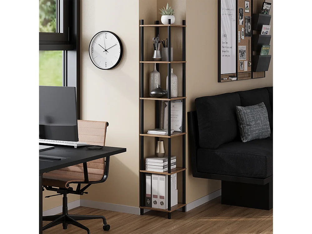 Corner shelf gold power oak/anthracite 30x30x163.5 bivio
