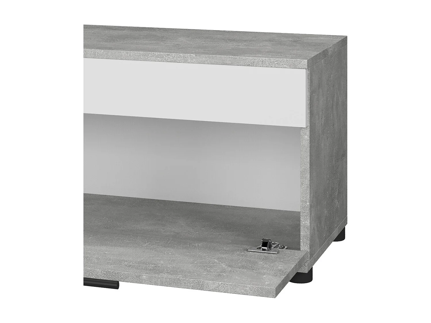 Wohnzimmerschrank beton/weiß 70.8x35.3x38.9 berno
