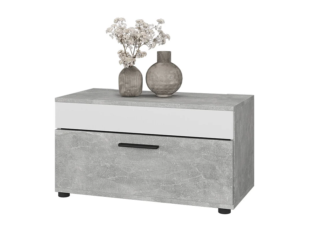 Meuble de salon béton/blanc 70.8x35.3x38.9 berno