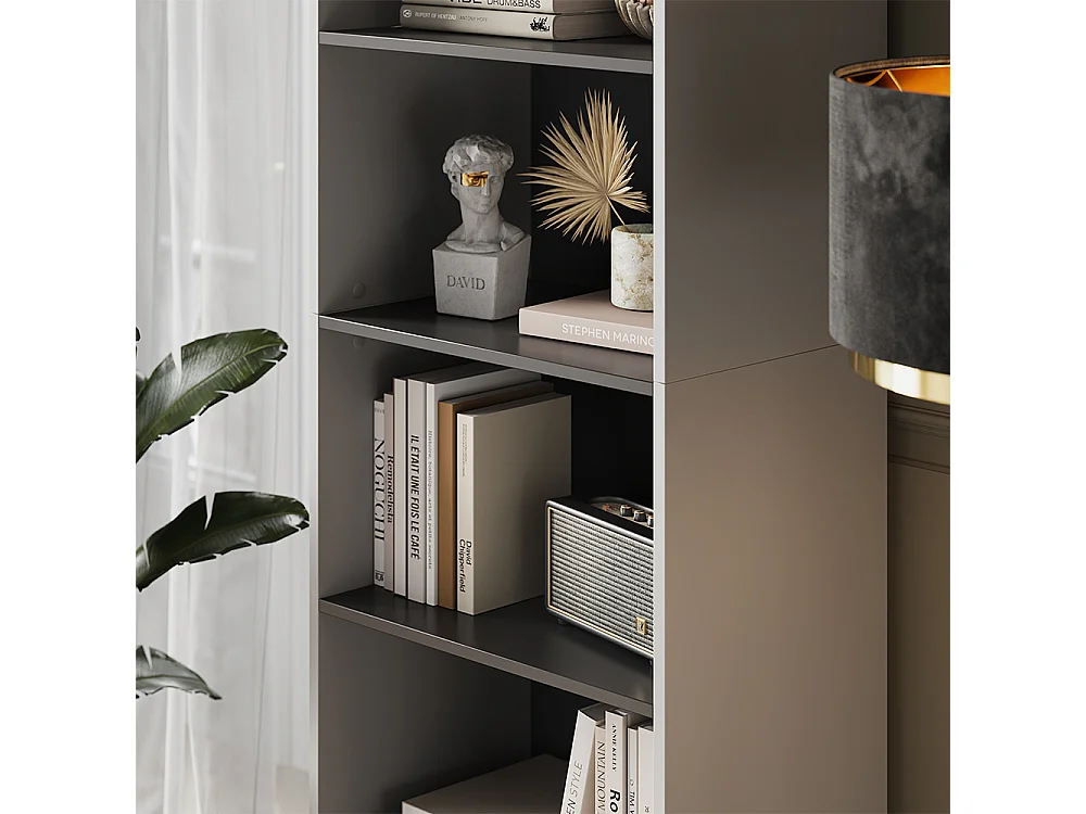 Bücherregal grau 60x40x180 eliza