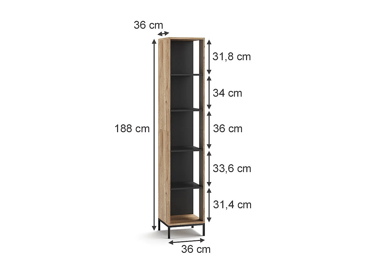 Libreria quercia vichinga 36x36x188 eliza