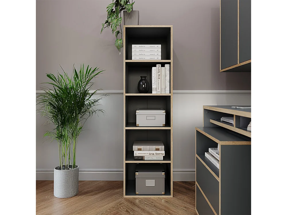 Bibliothèque anthracite 40x30x140 tetrix