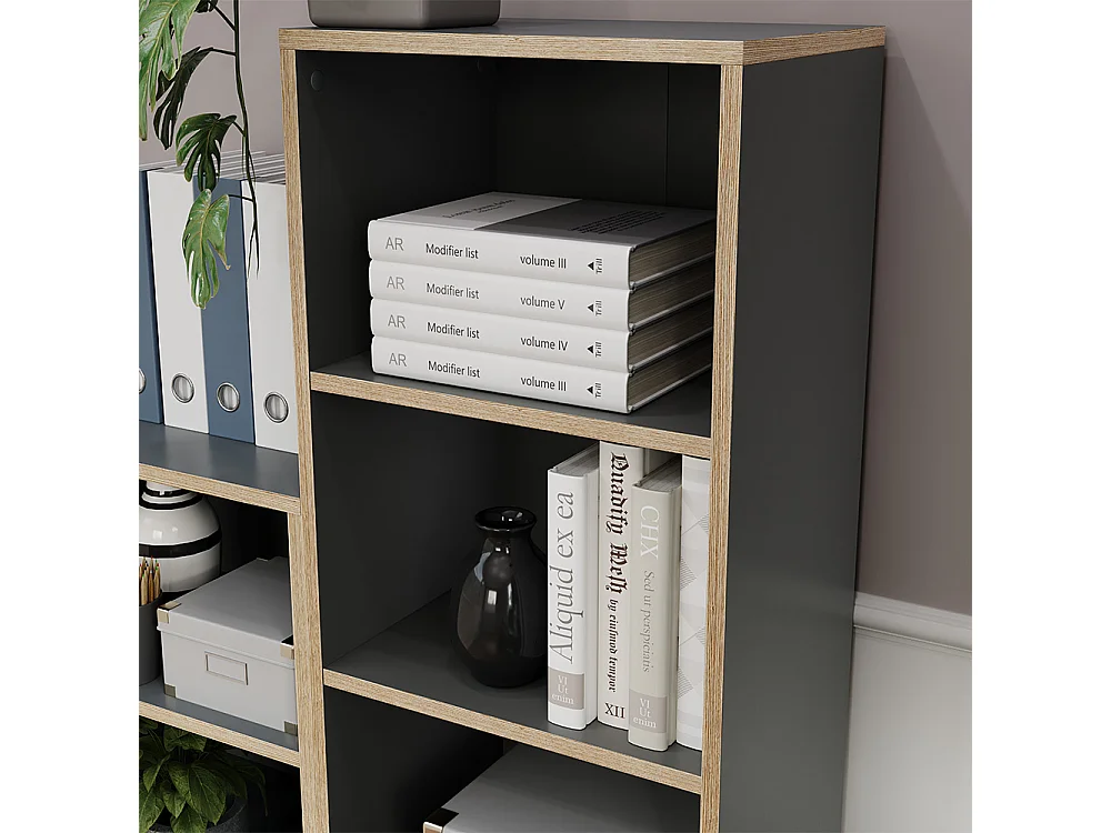 Bibliothèque anthracite 40x30x140 tetrix