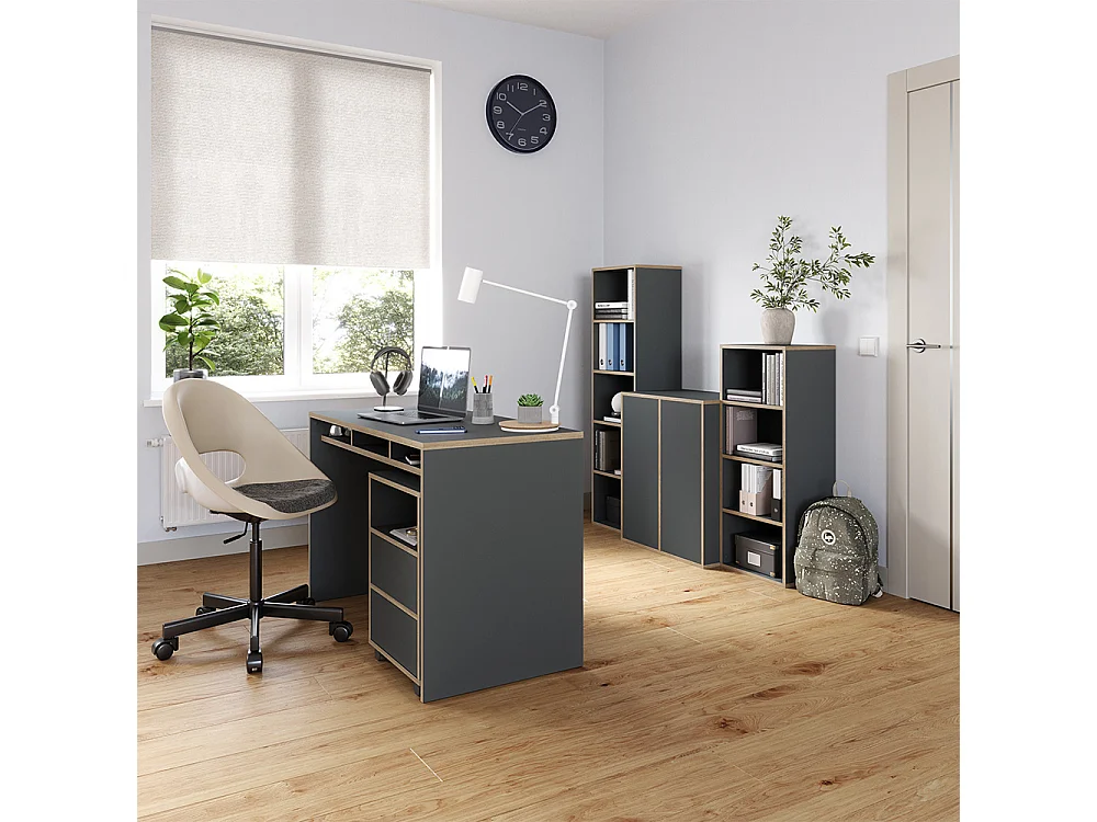 Bibliothèque anthracite 40x30x140 tetrix