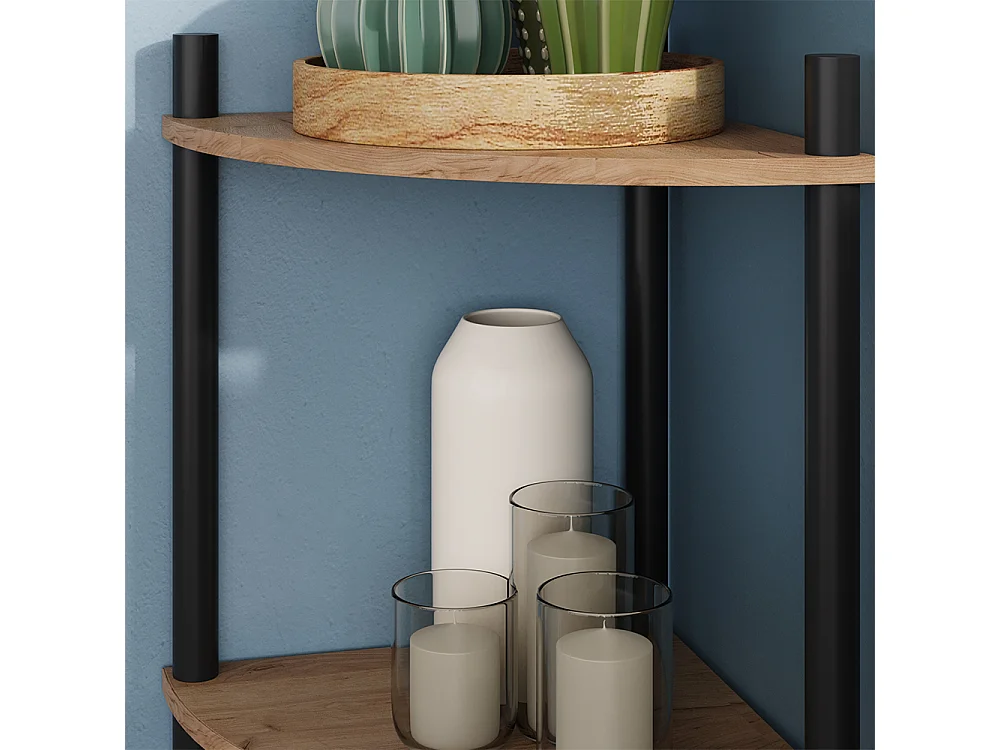 Corner shelf gold power oak/anthracite 29x29x72 bivio