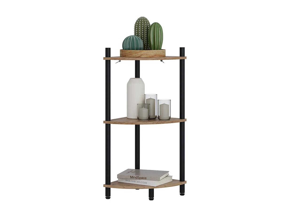 Corner shelf gold power oak/anthracite 29x29x72 bivio