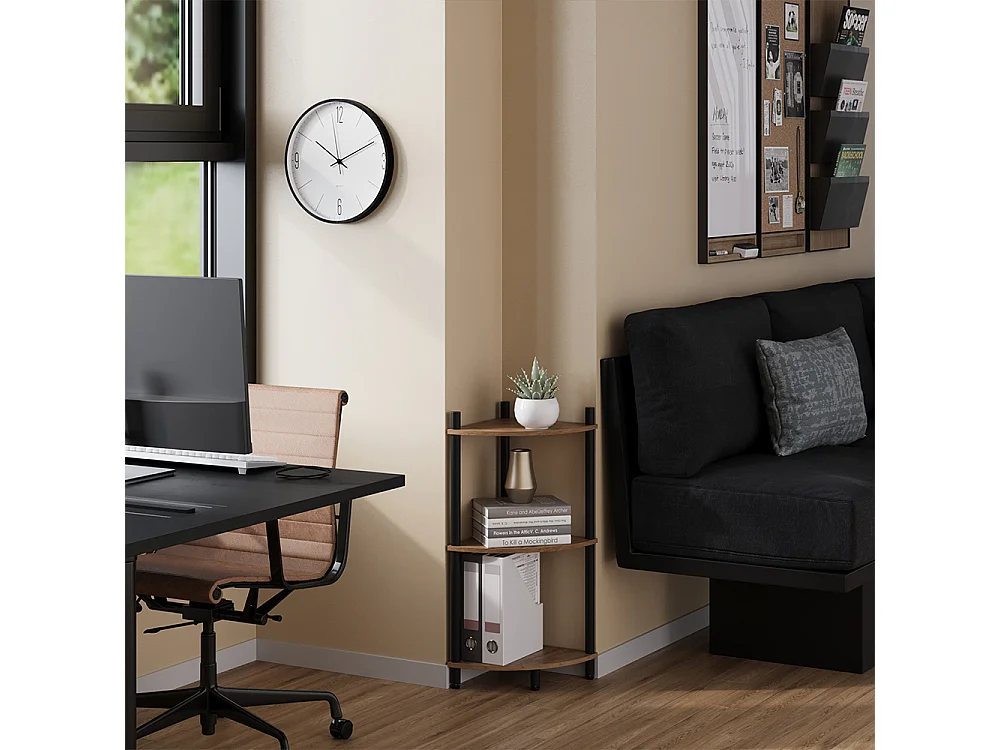 Corner shelf gold power oak/anthracite 29x29x72 bivio