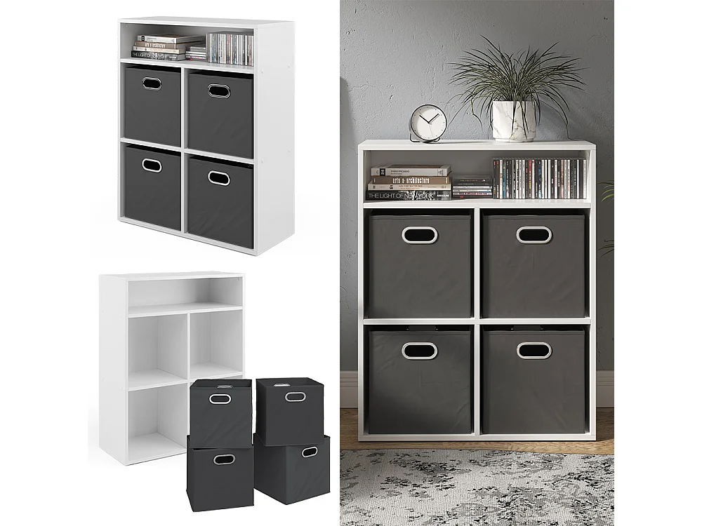 Bücherregal weiß 72x30.6x90.2