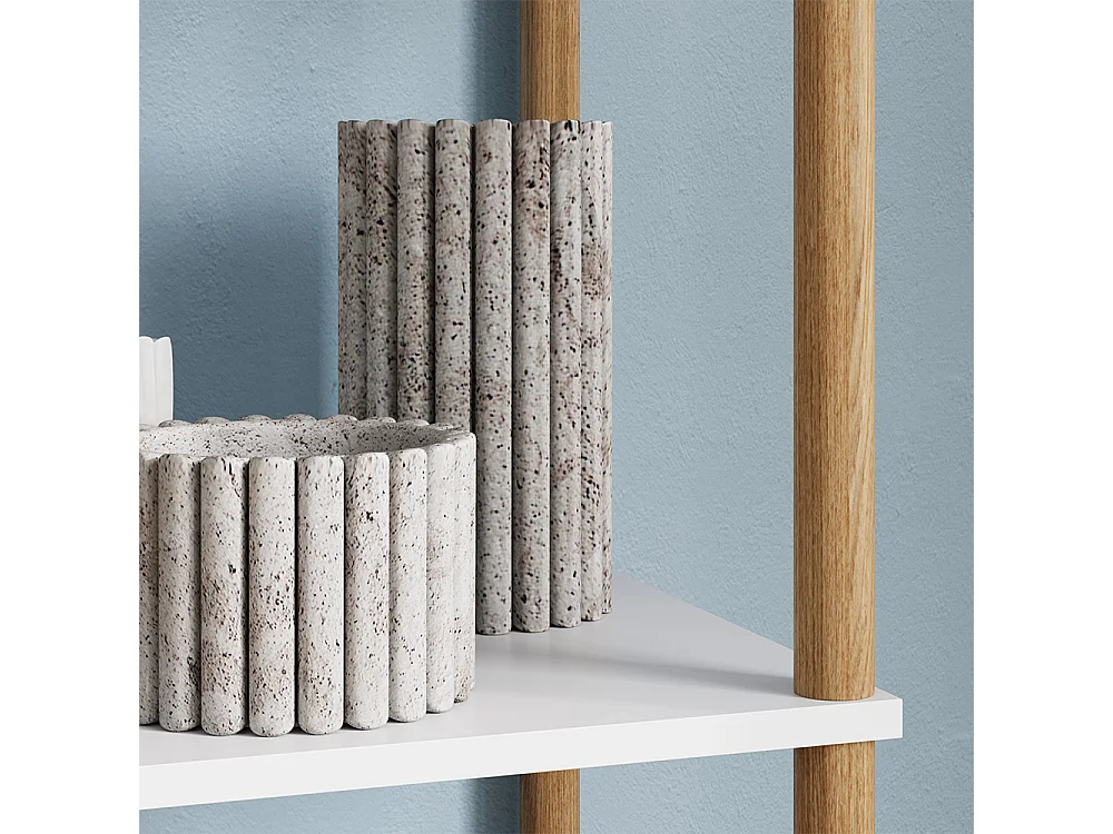 Étagère dangle blanc/pin 30x30x102.5 bivio