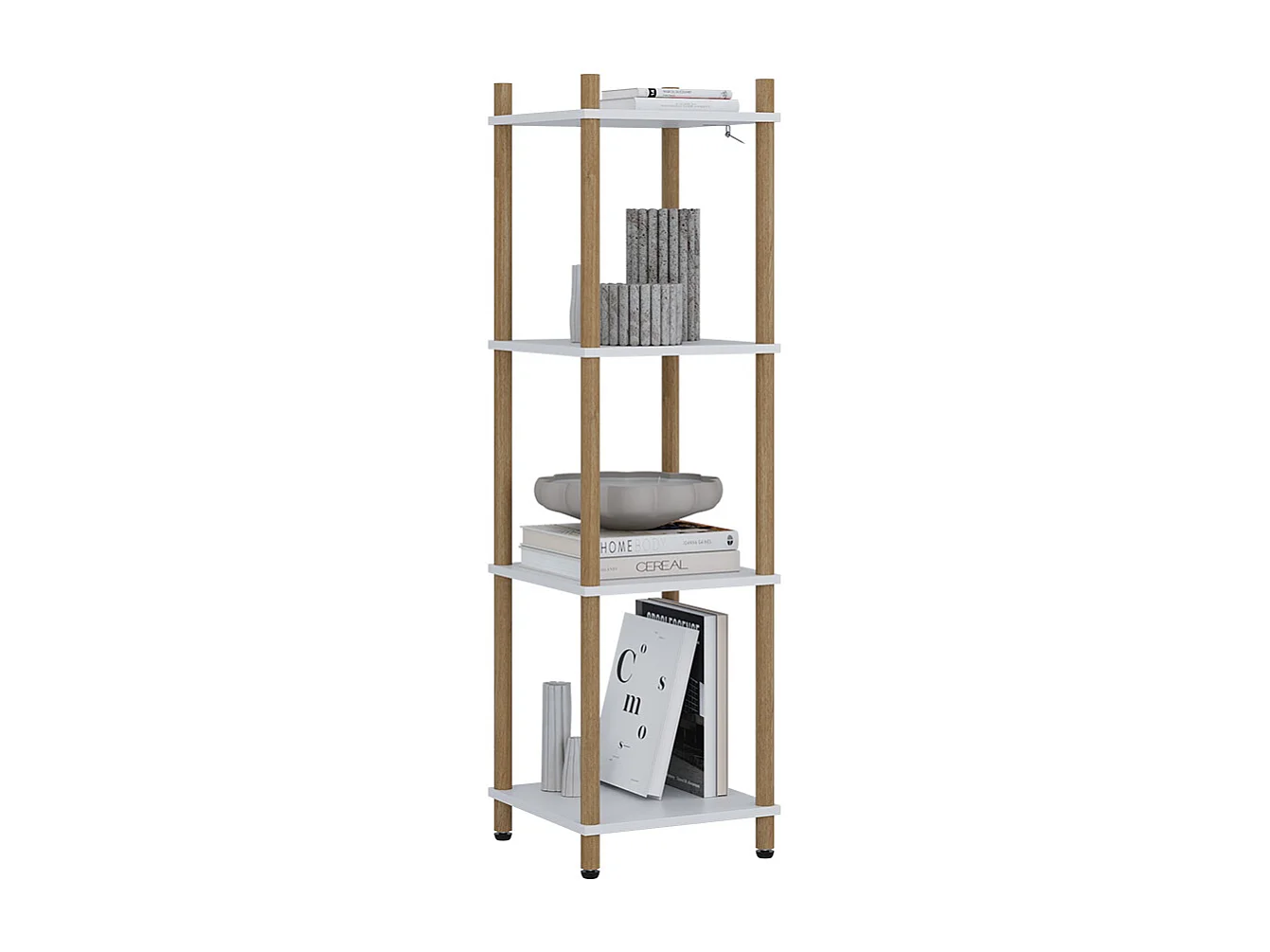 Étagère dangle blanc/pin 30x30x102.5 bivio