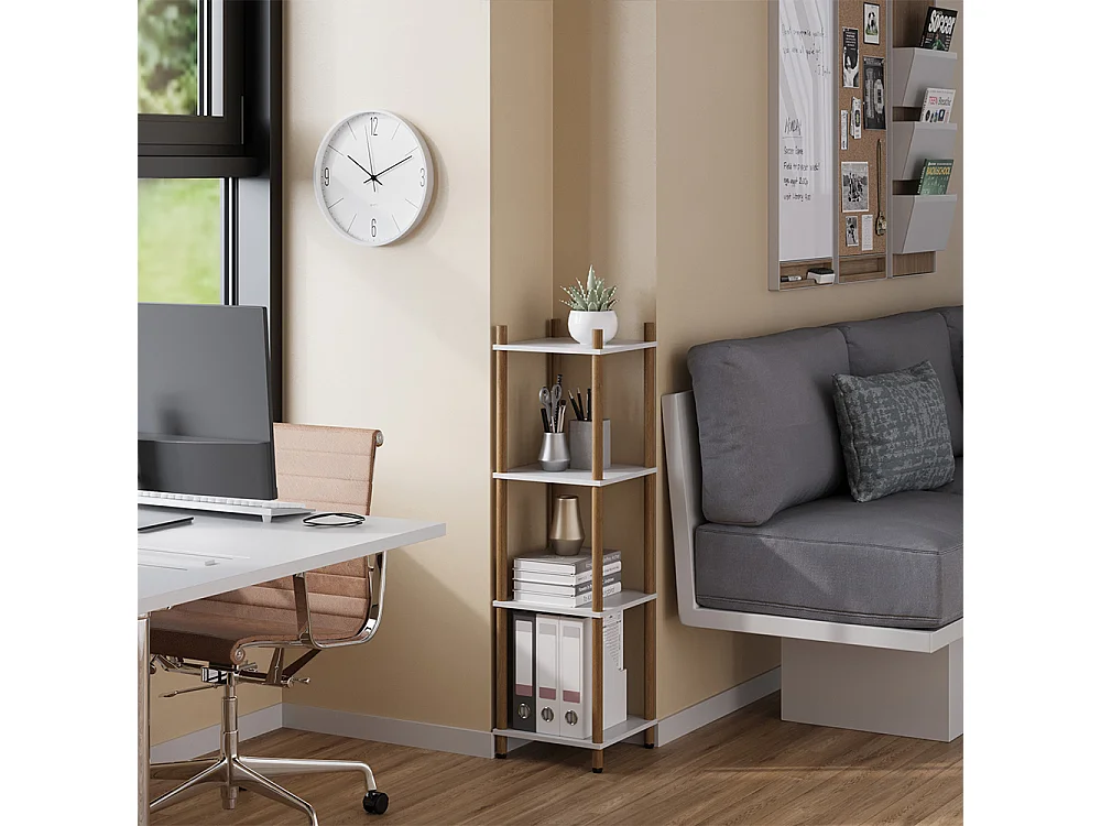 Étagère dangle blanc/pin 30x30x102.5 bivio
