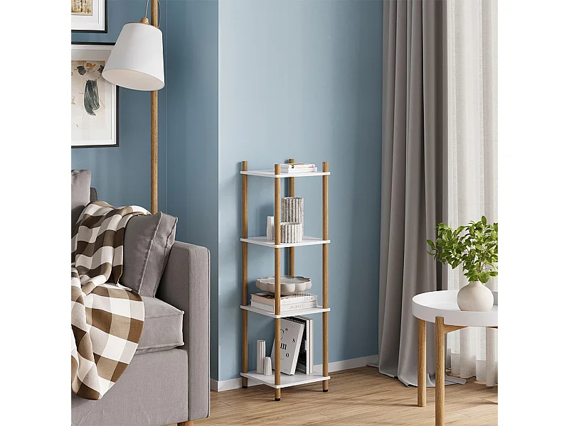 Étagère dangle blanc/pin 30x30x102.5 bivio