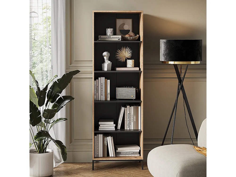 Bibliothèque chêne viking 60x40x180 eliza