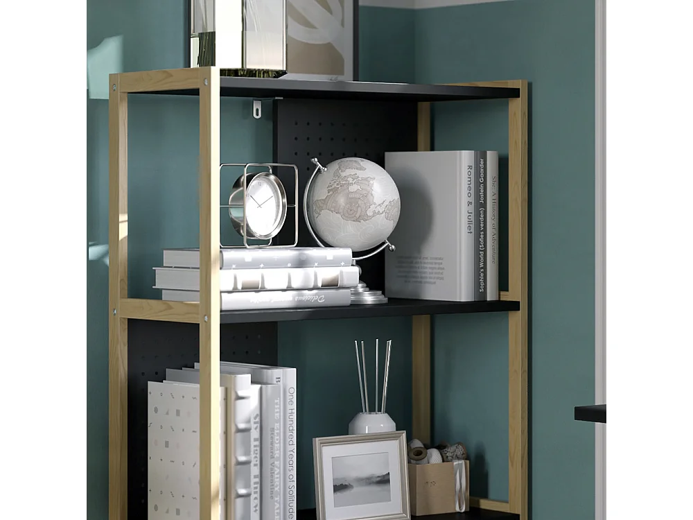 Standregal schwarz 63x28x120 elvia