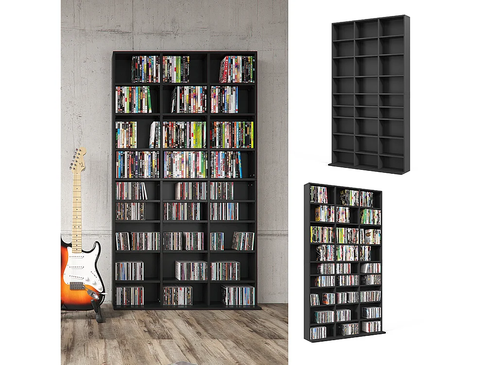 Cd-Regal schwarz 102x16x178 jukebox