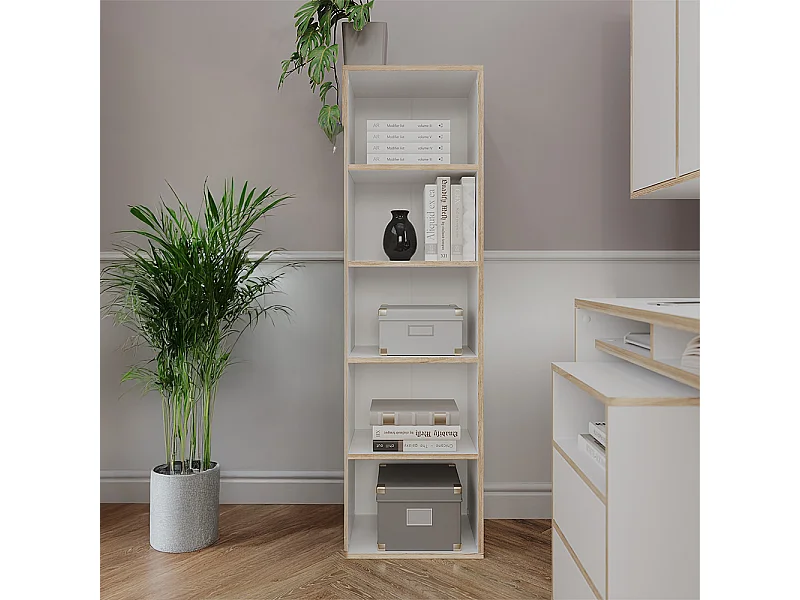 Bücherregal weiß 40x30x140 tetrix