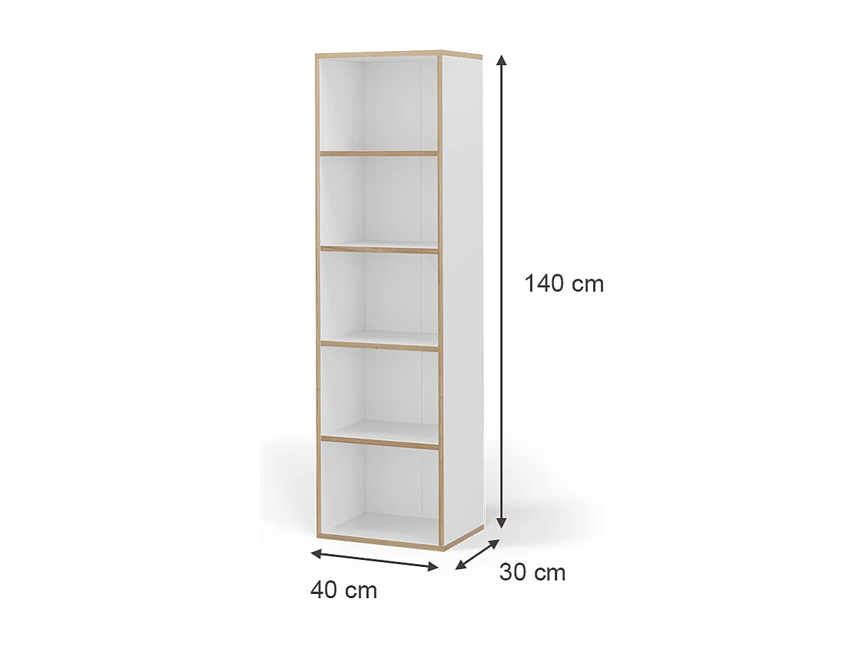 Bibliothèque blanc 40x30x140 tetrix