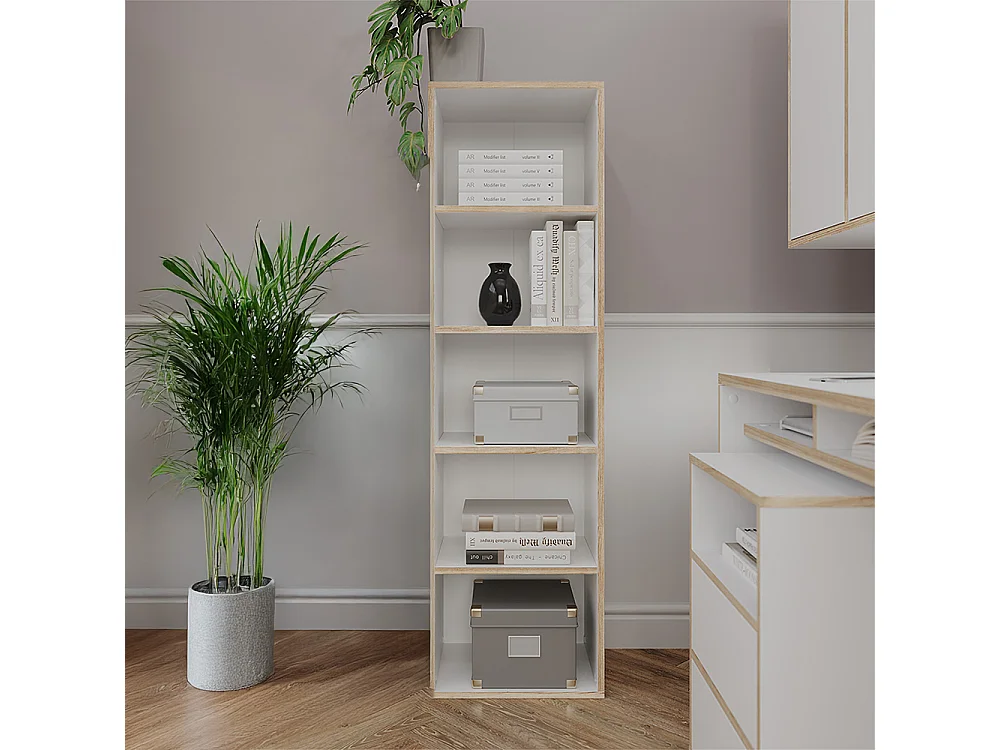 Boekenkast wit 40x30x140 tetrix