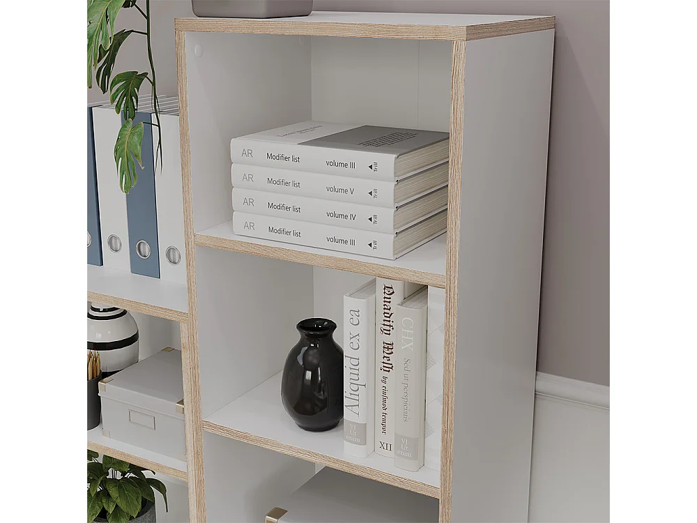 Boekenkast wit 40x30x140 tetrix
