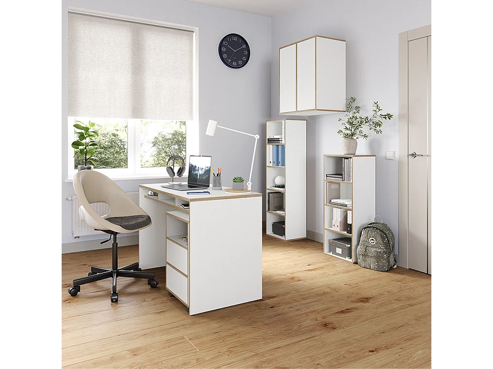 Boekenkast wit 40x30x140 tetrix