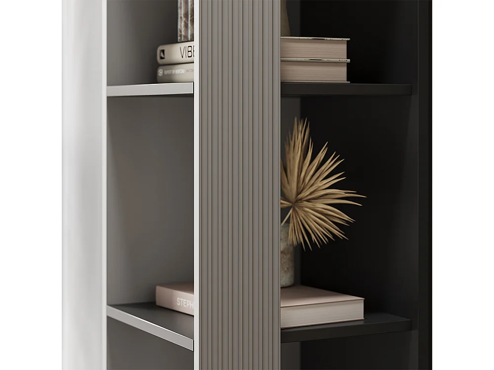 Bibliothèque gris 36x36x188 eliza