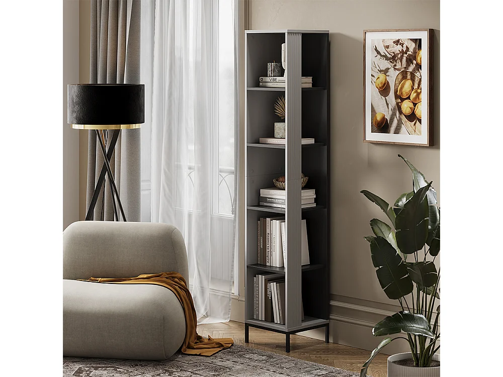 Bibliothèque gris 36x36x188 eliza