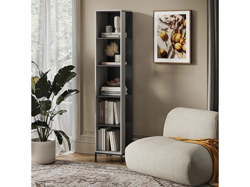 Bibliothèque gris 36x36x188 eliza