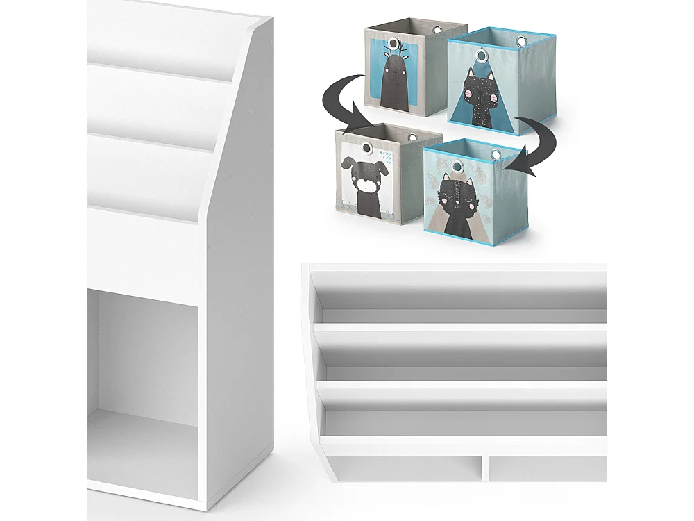 Libreria bambini bianco 72x30.7x79 luigi