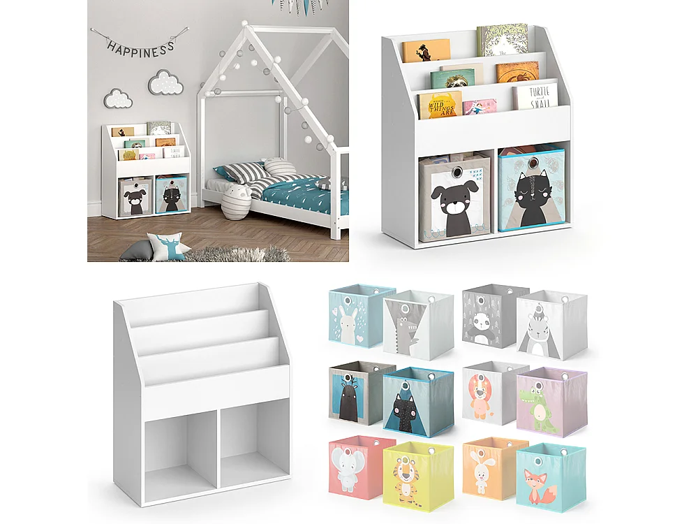 Libreria bambini bianco 72x30.7x79 luigi