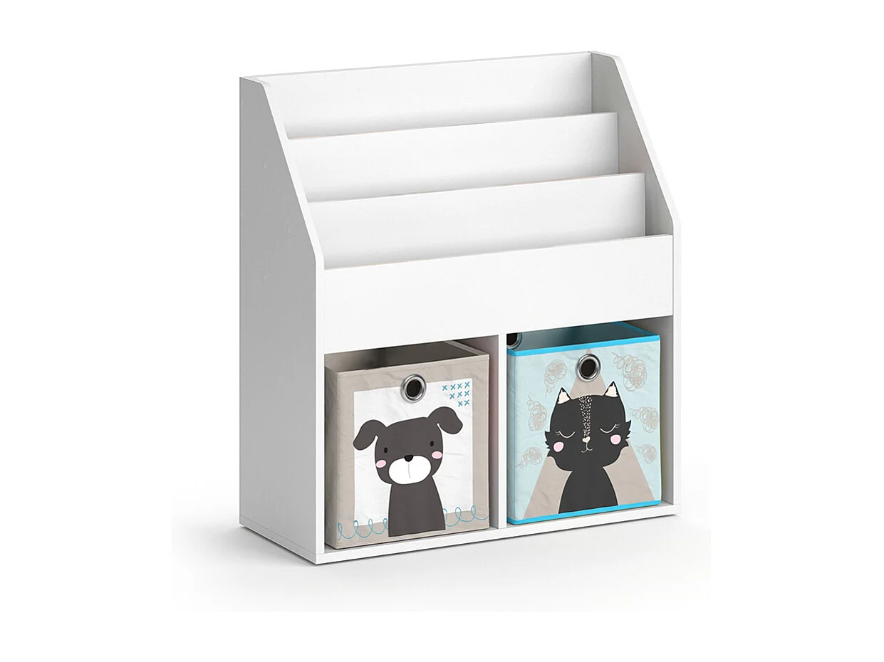 Bibliothèque enfant blanc 72x30.7x79 luigi