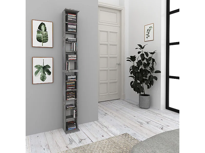 Scaffale porta cd calcestruzzo 21x20x183.6