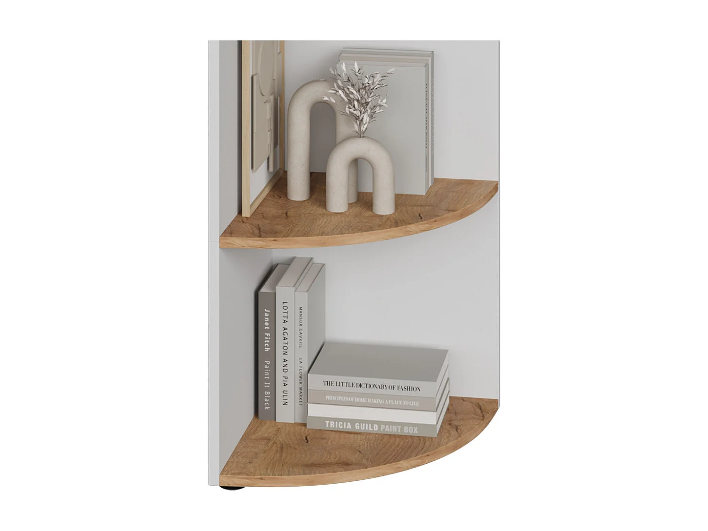 Estanteria esquinera roble blanco/dorado 40x40x180 ecki