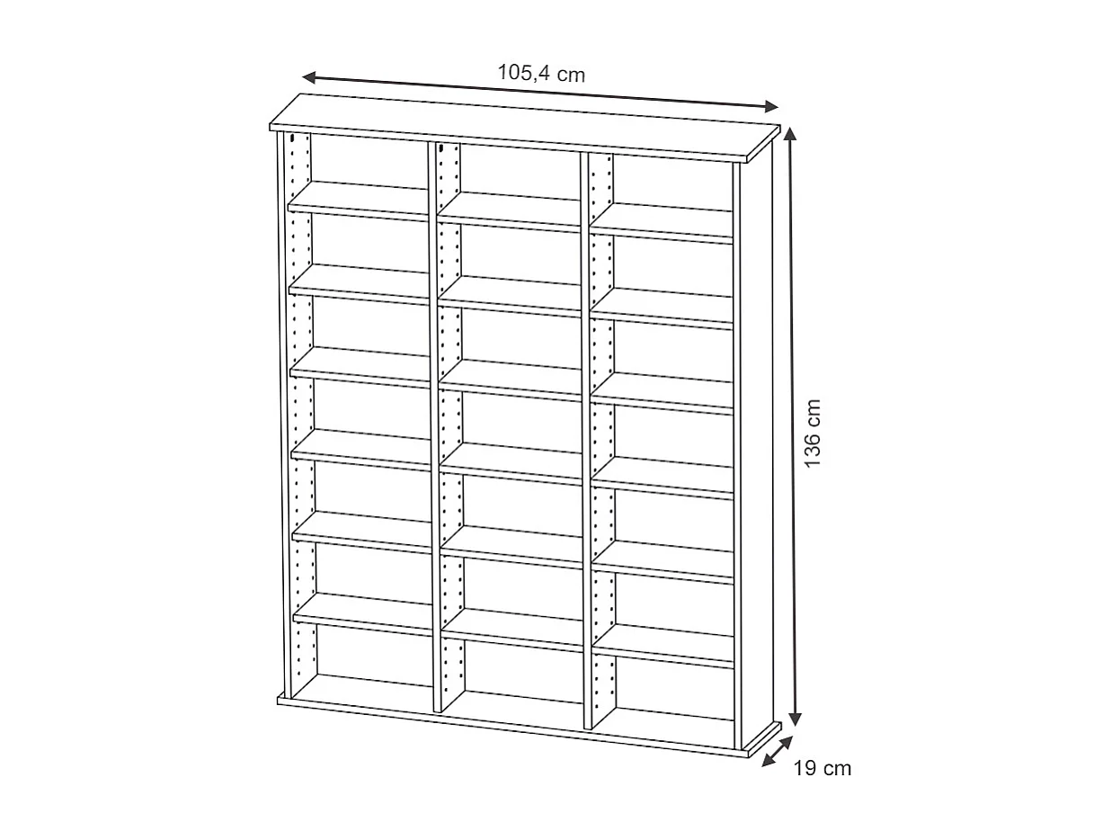 Cd-Regal schwarz 105.4x19x136 jukebox