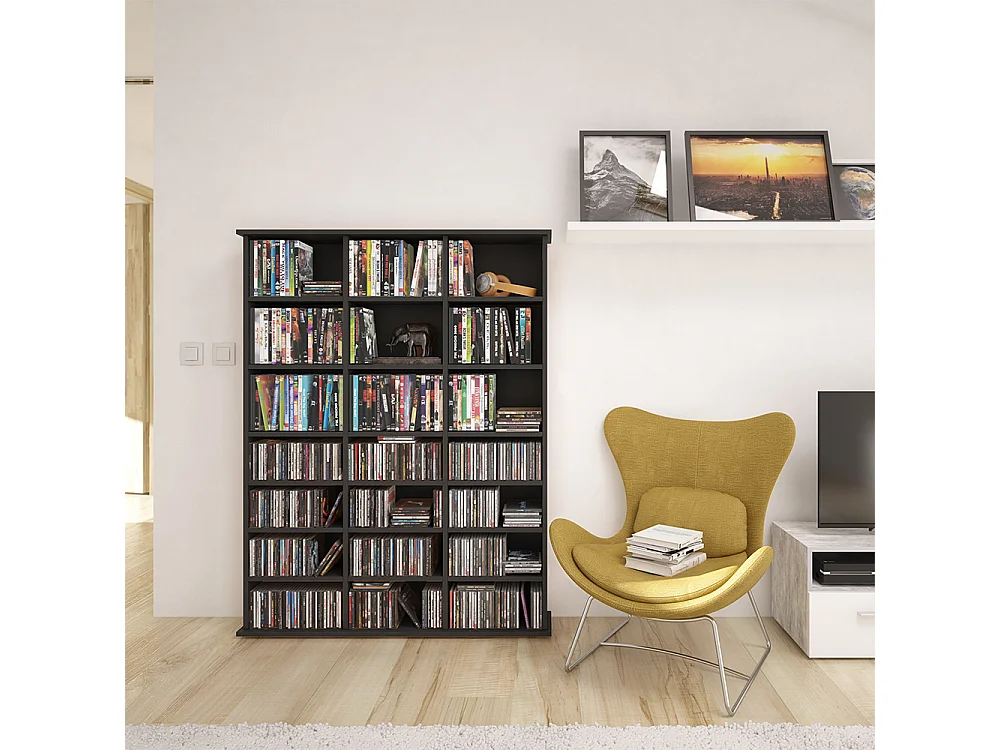 Étagère CD noir 105.4x19x136 jukebox