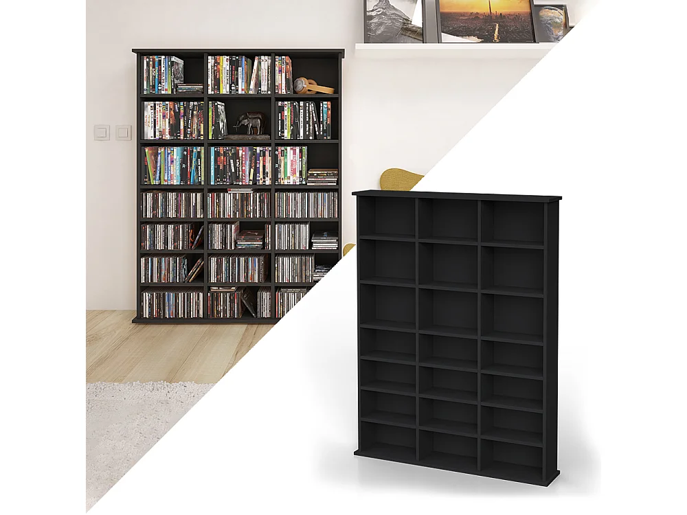 Étagère CD noir 105.4x19x136 jukebox