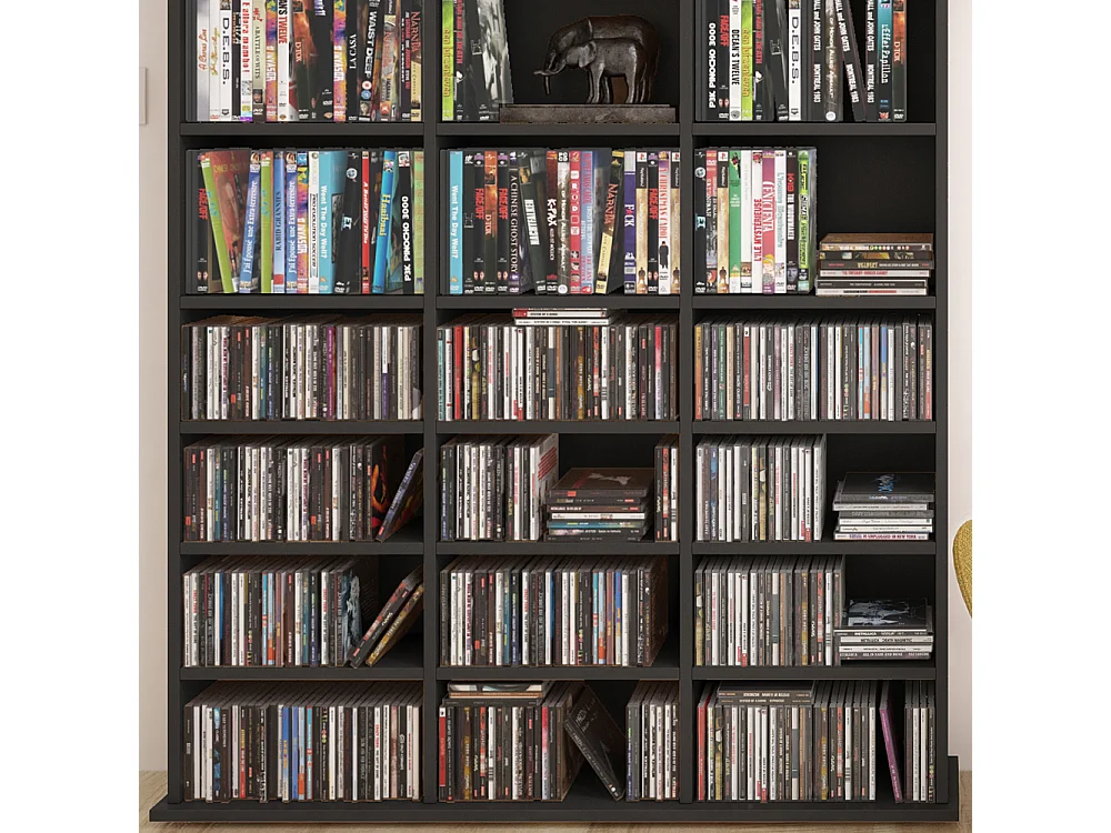 Étagère CD noir 105.4x19x136 jukebox