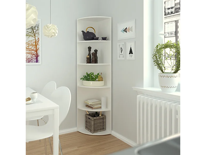 Półka ścienna do pokoju dziecięcego biały 40x40x180 ecki