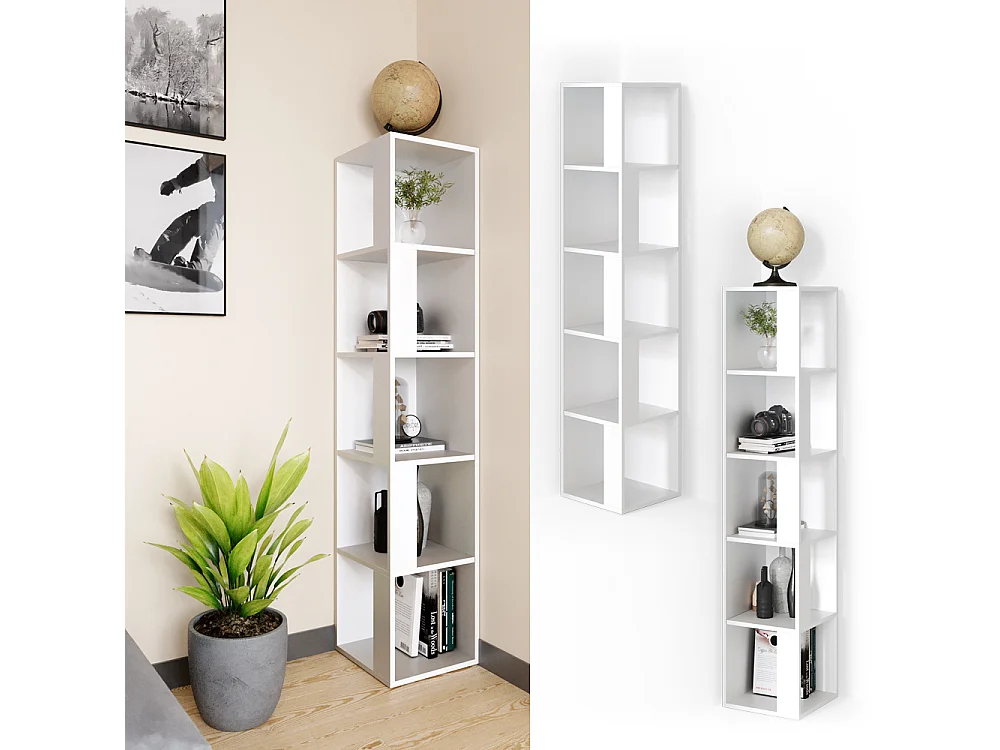 Corner shelf white 33.3x33.3x162.2 lio