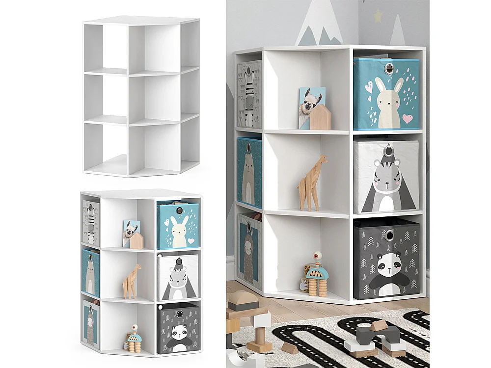 Etagère enfant blanc 64x64x107.8 luigi