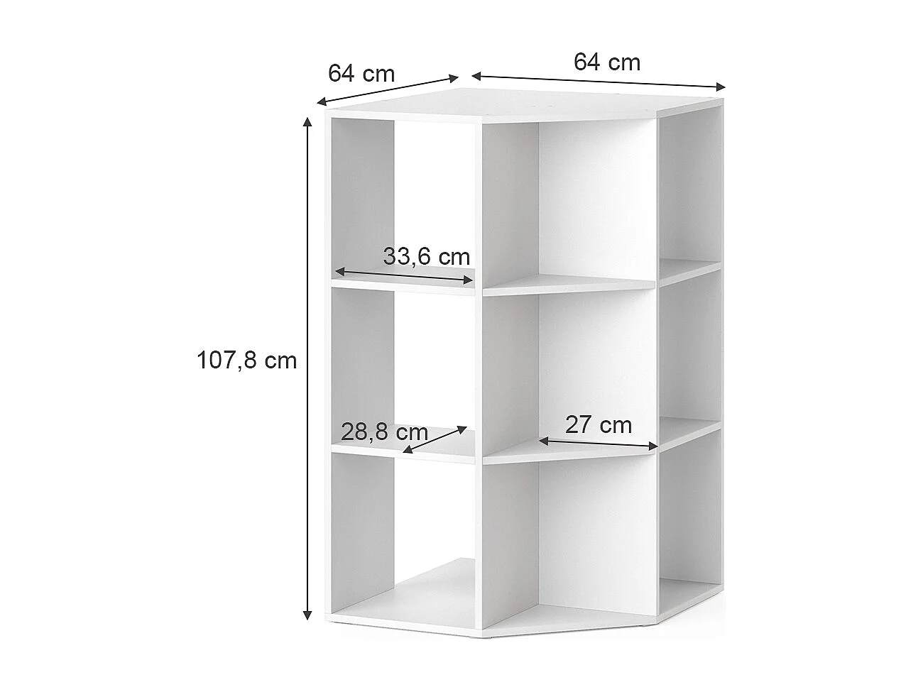 Etagère enfant blanc 64x64x107.8 luigi