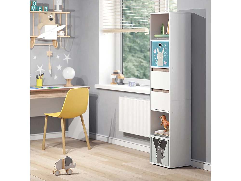 Bibliothèque enfant blanc 36.2x29.9x171 robert