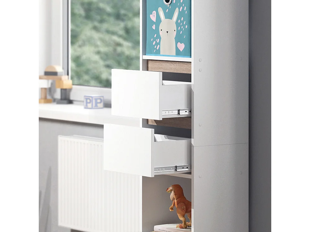 Bibliothèque enfant blanc 36.2x29.9x171 robert