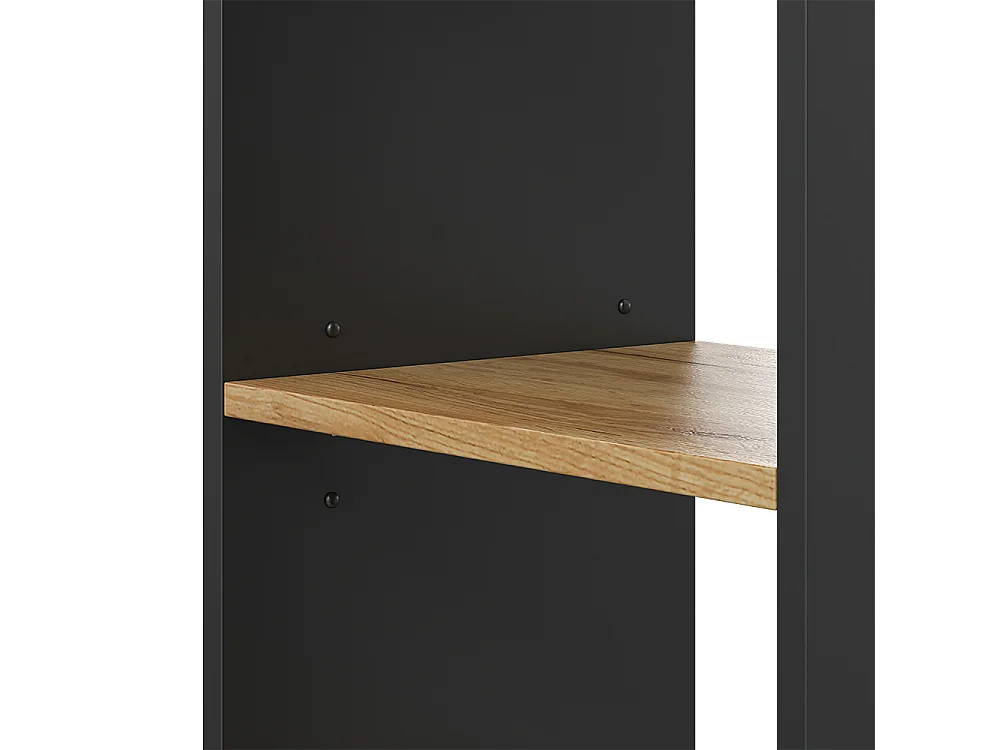 Étagère à livres anthracite/chêne doré 40x30x120 tomy