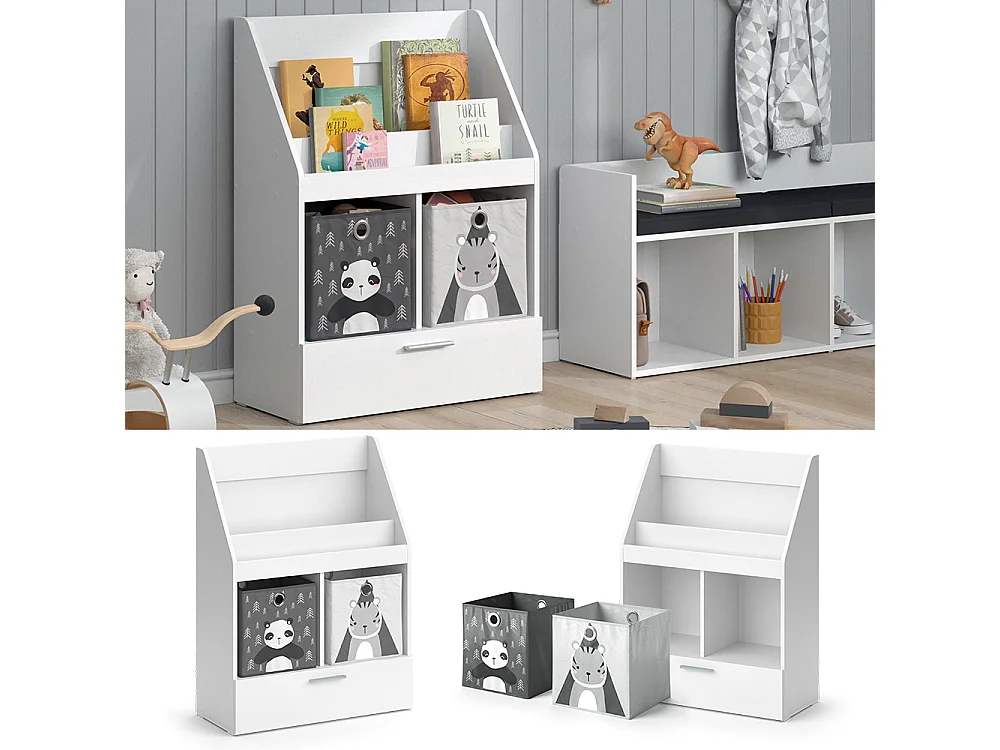 Kinderregal weiß 72x31.2x96.2 luigi