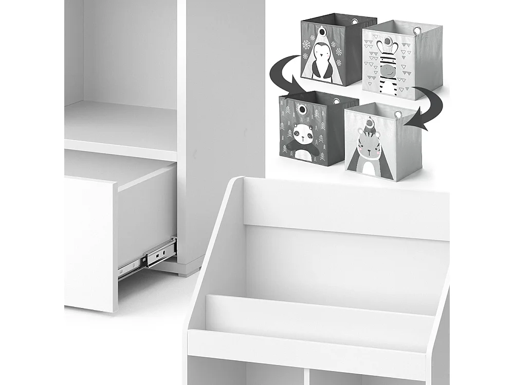 Kinderregal weiß 72x31.2x96.2 luigi