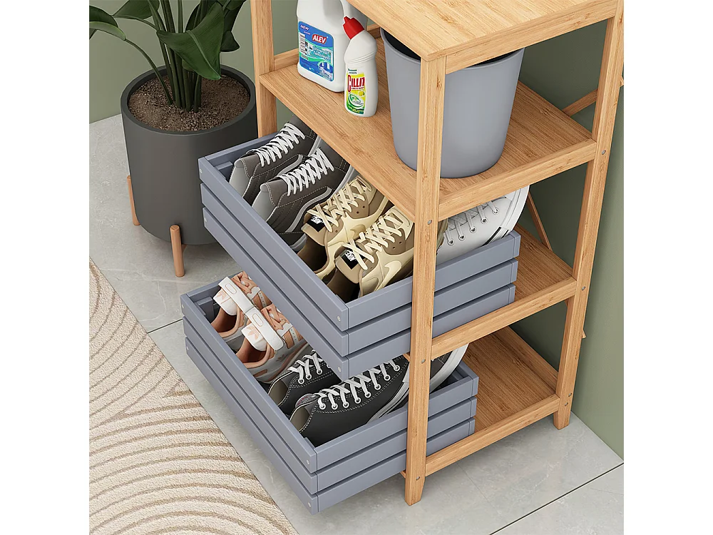 Étagère à livres bambou 48.3x35.5x87.9 novaro