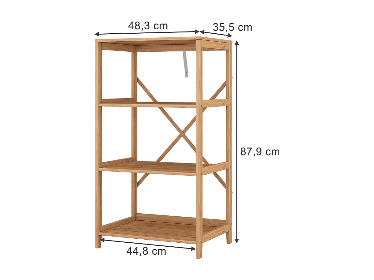 Étagère à livres bambou 48.3x35.5x87.9 novaro