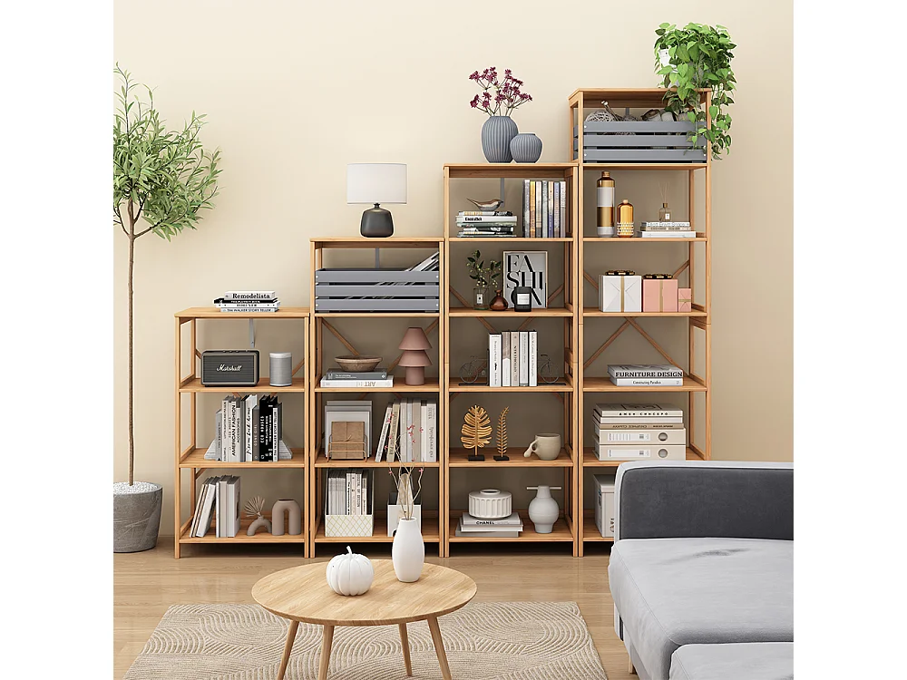 Étagère à livres bambou 48.3x35.5x87.9 novaro