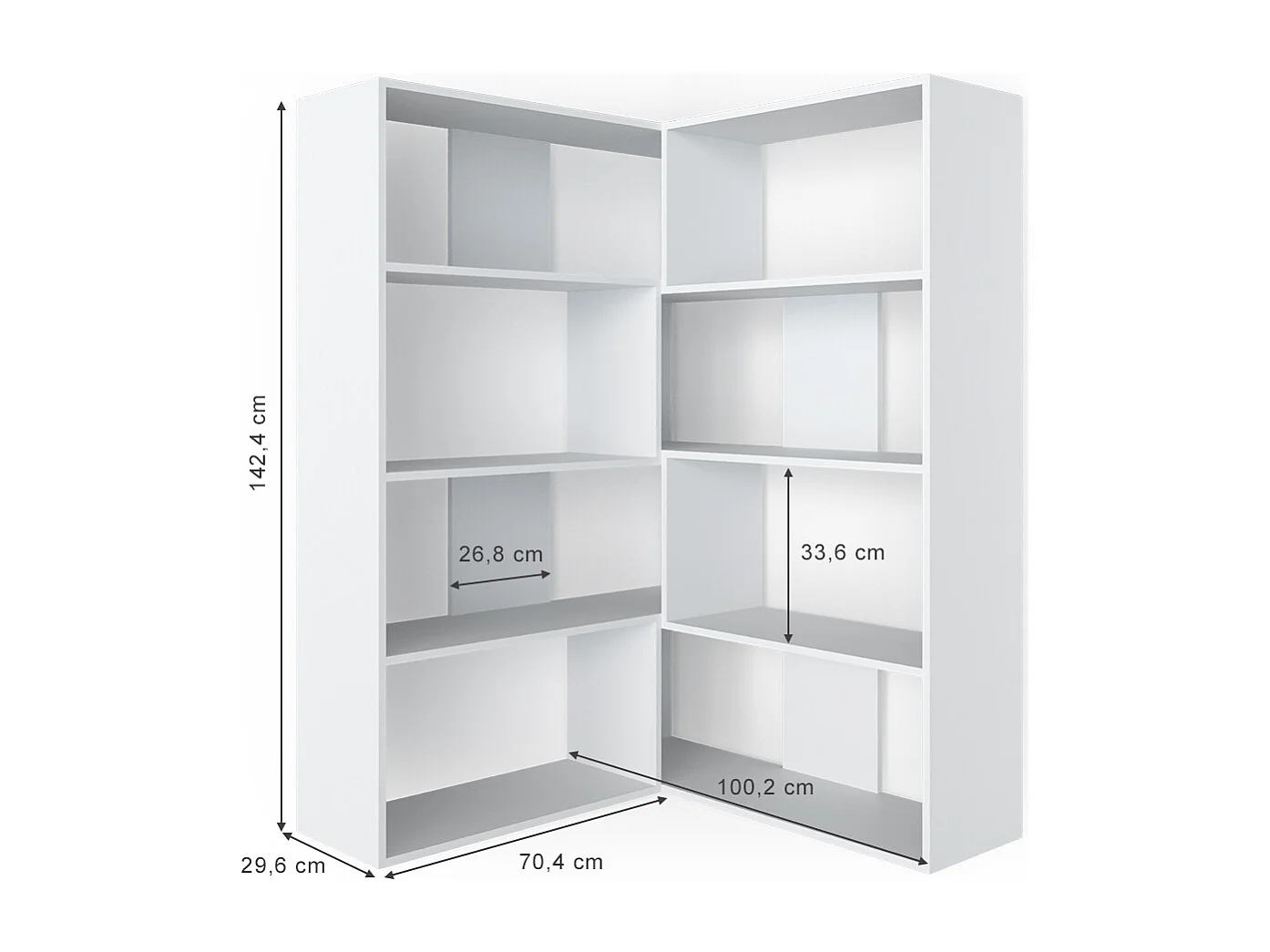 Étagère dangle blanc 170x29.6x142.4 laine