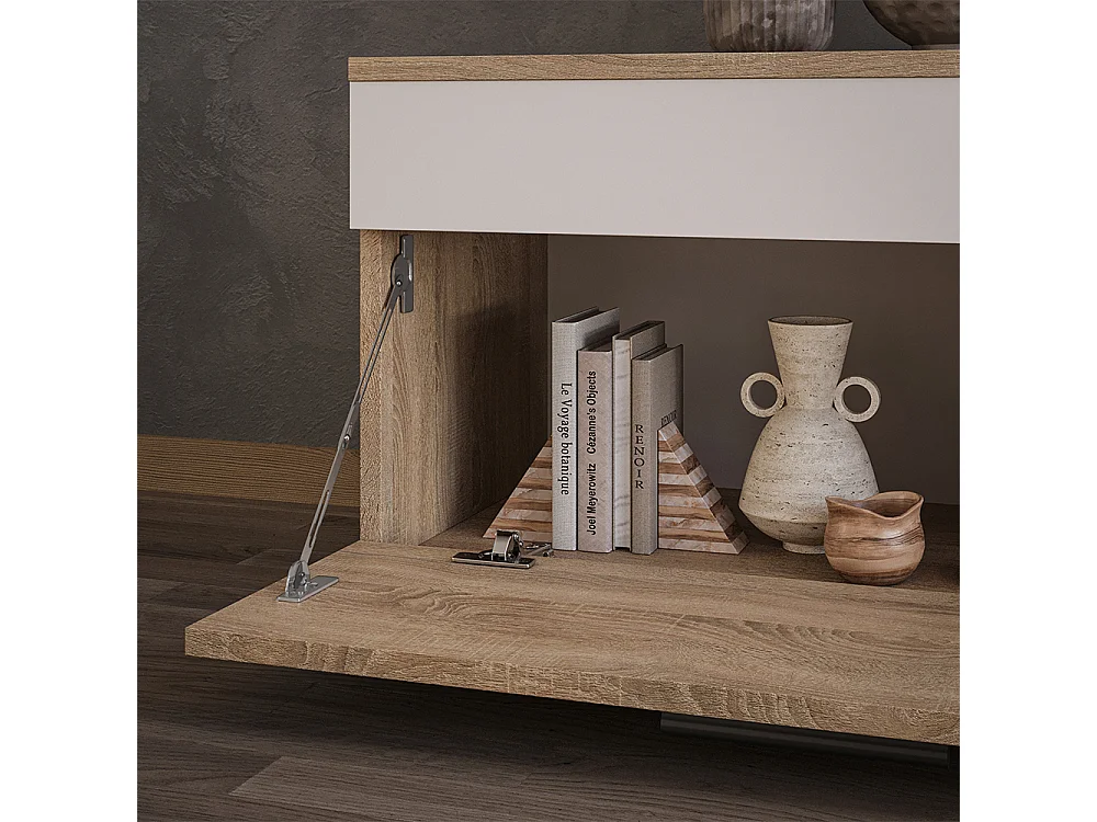 Wohnzimmerschrank sonoma/weiß 70.8x35.3x38.9 berno